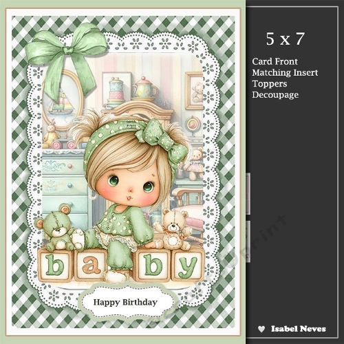 5x7 ~ Baby Girl Birthday