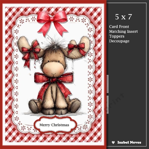 5x7 ~ Cute Christmas Reindeer