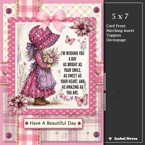 5x7 ~ Beautiful Day Bonnet Girl