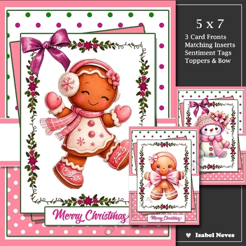 Set Of 3 ~ Pink Christmas Wishes