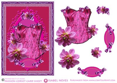 Pretty Passion Pink Purple Corset Decoupage