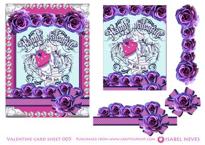 Happy Valentine with Love Decopauge Card Front