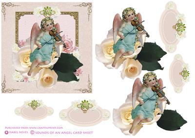 Sounds of an Angel Decoupage Card Front