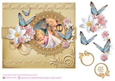 Heavenly Protection Decoupage Card Topper