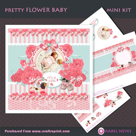 Pretty Flower Baby Girl Decoupage Mini Kit