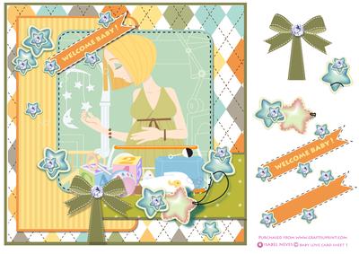 Baby Love Decoupage Card Front