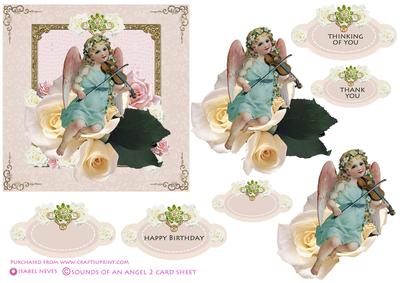 Sounds of an Angel 2 Decoupage Card Front