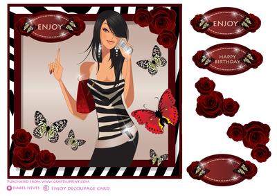 Enjoy Decoupage Card Front Topper