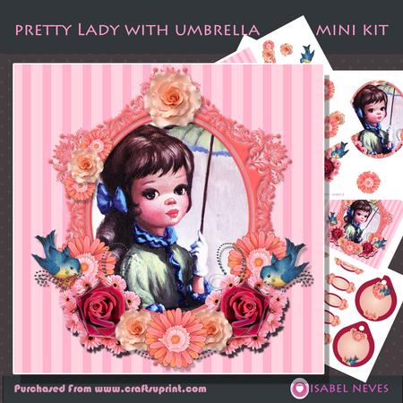 Pretty Lady with Umbrella Mini Kit