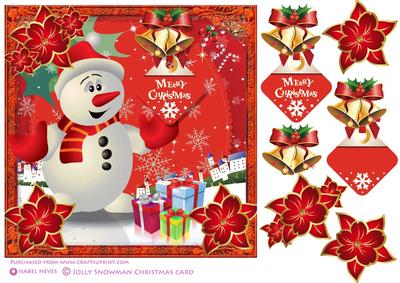 Jolly Snowman Decoupage Card