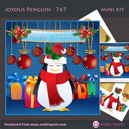7x7 Joyous Penguin Christmas Mini Kit