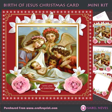 Birth of Jesus Angels Card