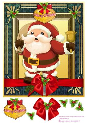 Happiest Santa Decoupage Card