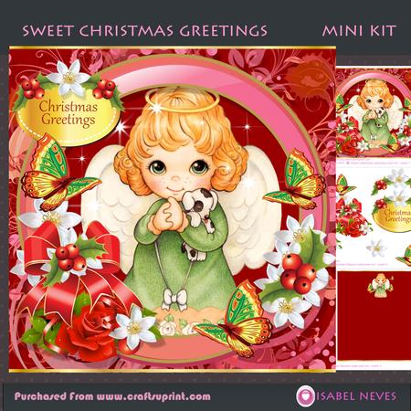 Sweet Angel and Puppy Christmas
