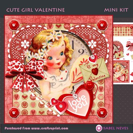 Cute Girl Valentine Love You