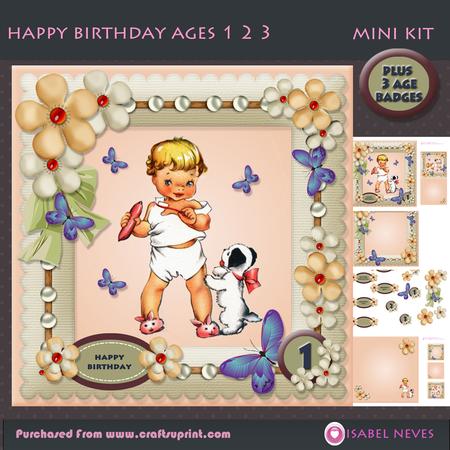 Happy Birthday Age 1,2,3