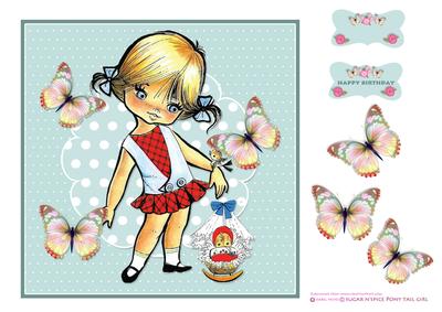 Sugar N'spice Pony Tail Girl Topper