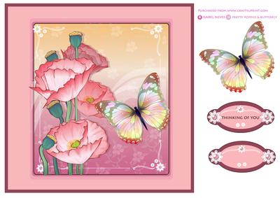 Pretty Poppies & Butterfly