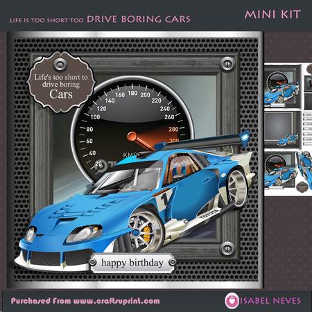 Life's Too Short to Drive Boring Cars -blue