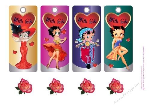 Pretty Lady With Love Topper / Bookmarks / Tags