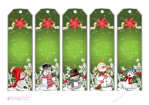 Let It Snow Bookmarks, Panels, Tags