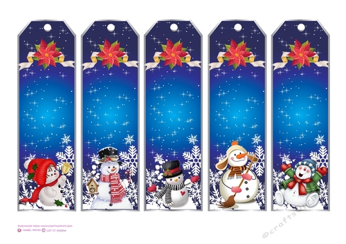 Let It Snow - Blue - Bookmarks, Panels, Tags