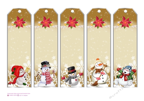 Let It Snow - Gold - Bookmarks, Panels, Tags