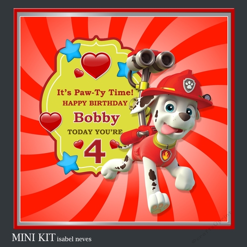 Custom Order For Bobby Age 4, Paw-Ty Time