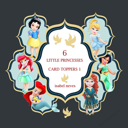 6 Little Princesses Card Toppers 1