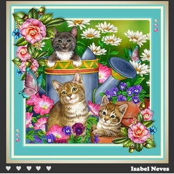 Pretty Garden Kittens ~ Birthday / Mothers Day and More