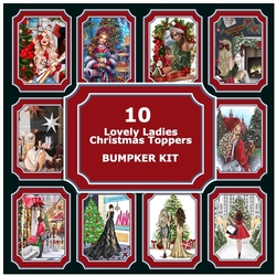 Bumper Kit ~ 10 Lovely Ladies Christmas Card Toppers