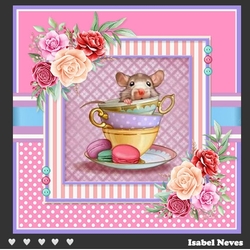 Floral Mouse In Teacup