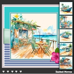 Sea Cottage Coast 6 Card Topper Set