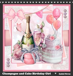 Champagne And Cake Birthday Girl