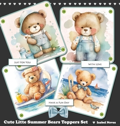 Cute Little Summer Bear Toppers & Tags