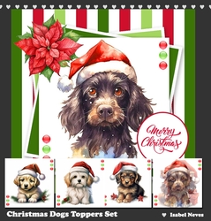 Christmas Dogs Card Toppers Collection Set
