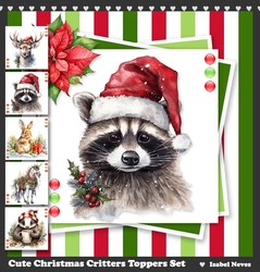 Cute Christmas Critters Card Topper Set