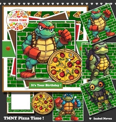 TMNT Pizza Time Card Topper Set