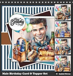 Male Birthday Card & Toppers Set