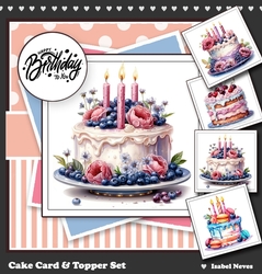 Cake Card & Toppers Set