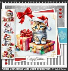 Cutie Christmas Cats Card & Toppers Set
