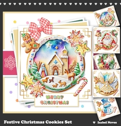 Festive Christmas Cookies Card & Toppers Set