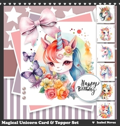 Magical Unicorn Card & Toppers Set