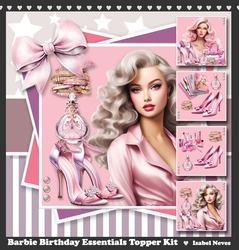 Bumper Kit ~ Barbie Birthday Essentials Card & Toppers Set