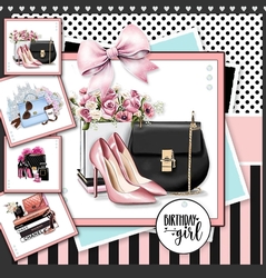 Stylish Lady Card & Toppers Set