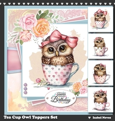 Tea Cup Owl Toppers Set