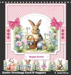 Easter Greetings Card & Toppers Set