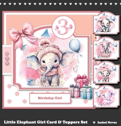 Little Elephant Birthday Girl Toppers Set