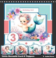 Little Mermaid Card & Toppers Set