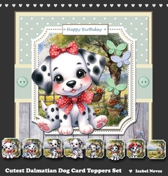 Cutest Dalmatian Dog Card & Toppers Set